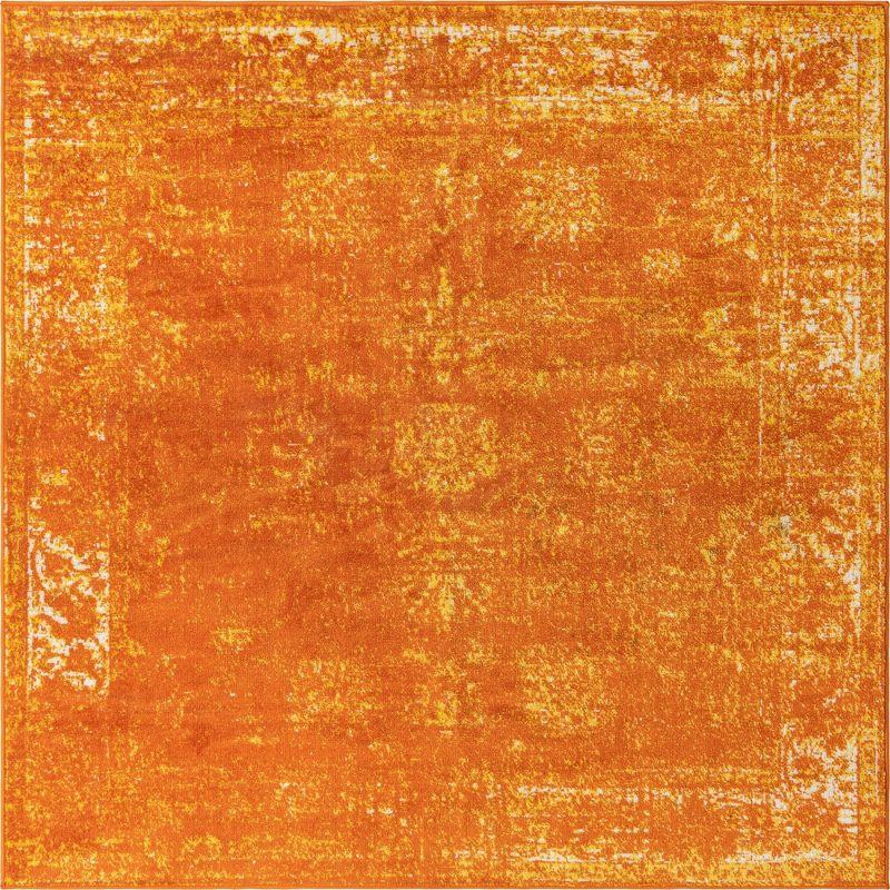 Unique Loom 6' 0 x 6' 0 Sofia Casino Orange Area Rug