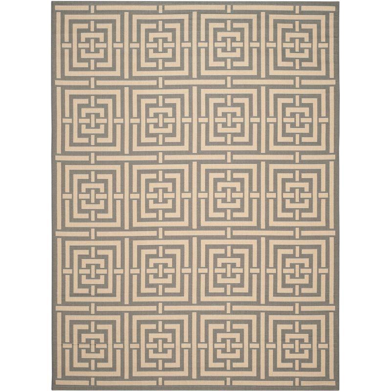 Courtyard CY6937 Power Loomed Indoor and Outdoor Area Rug - Grey/Cream - 9'x12' - Safavieh