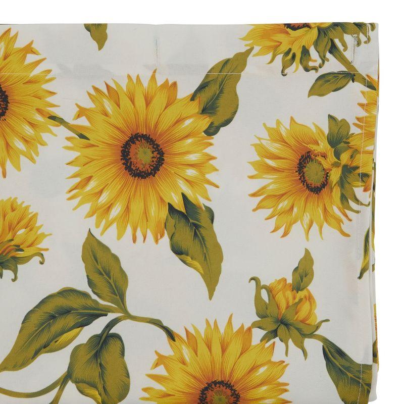 Yellow Sunflower Fabric Hookless Shower Curtain