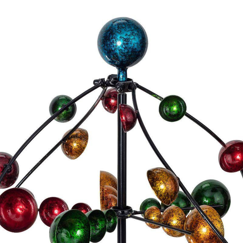 71" Iron Orbital Wind Spinner Garden Stake - Alpine Corporation: Freestanding, No Tools Assembly, Outdoor Decor