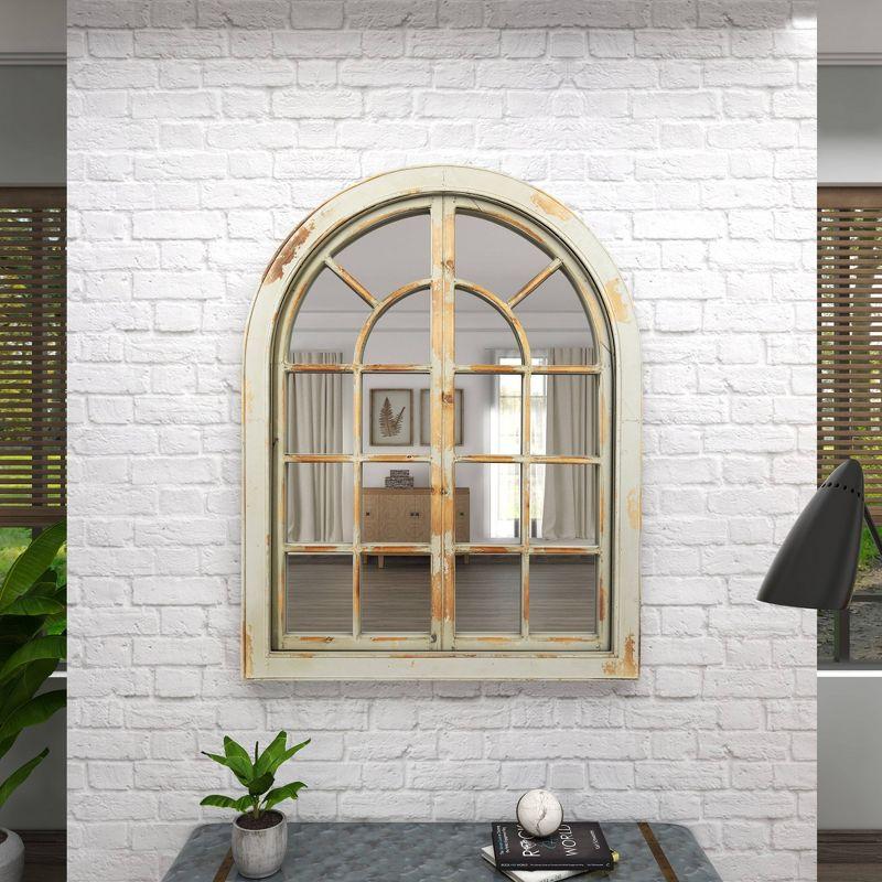 48" x 37" Farmhouse Classic Arched Window Design Decorative Wall Mirror - Olivia & May