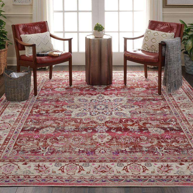 Nourison Vintage Kashan VKA01 Burgundy/Ivory/Blue Indoor Area Rug - 7'10 x 9'10