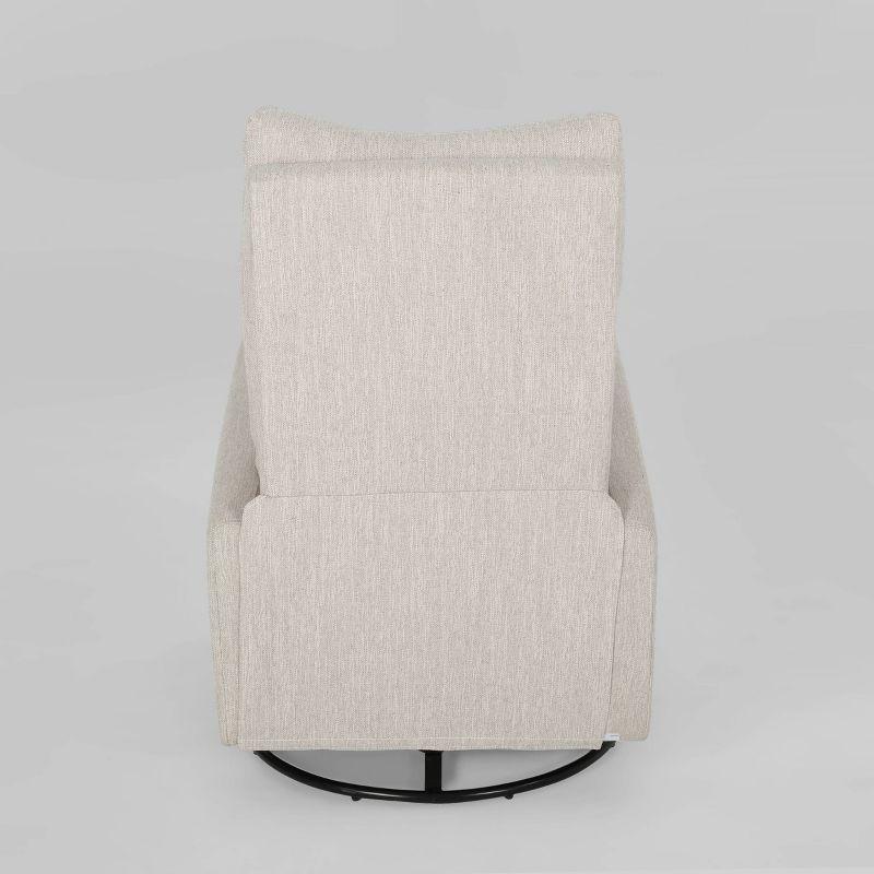 Christopher Knight Home Woodglen Contemporary Glider Swivel Recliner Beige: Upholstered Polyester, Wood Frame