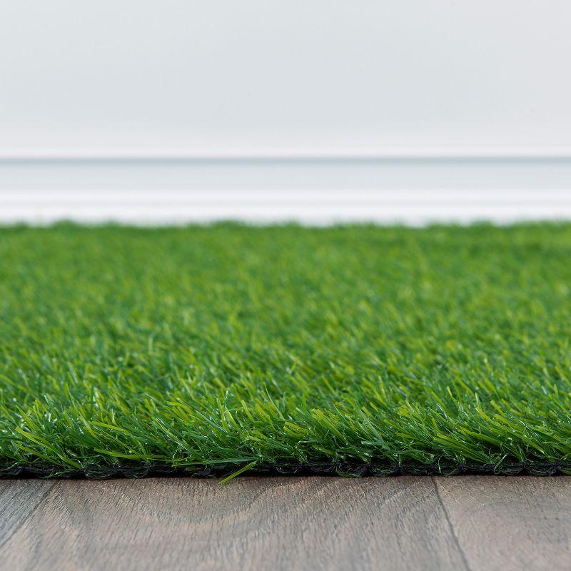 World Rug Gallery Artificial Turf Solid Grass Indoor Outdoor Area Rug