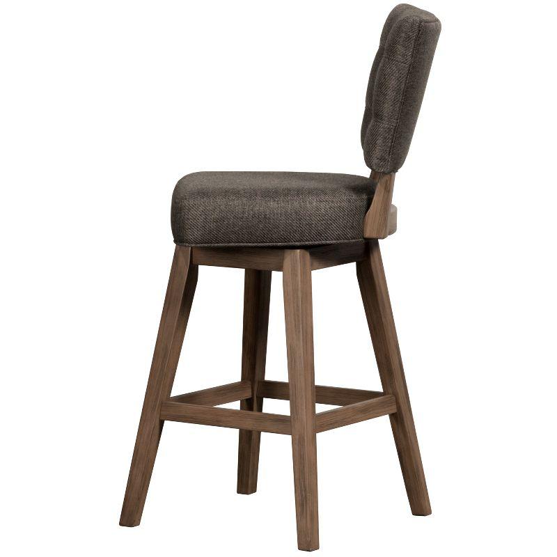 26" Lanning Swivel Counter Height Barstool Chocolate Brown - Hillsdale Furniture: Rubberwood, Tufted Back