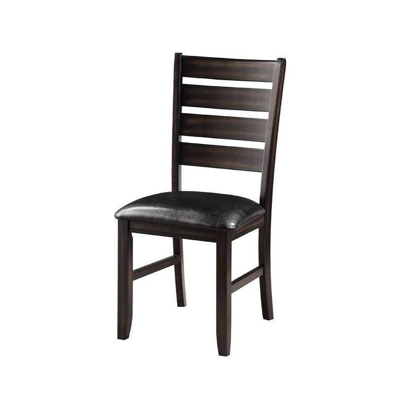 23" Urbana Dining Chair Black PU and Espresso - Acme Furniture: Set of 2, Armless, Linen Upholstery