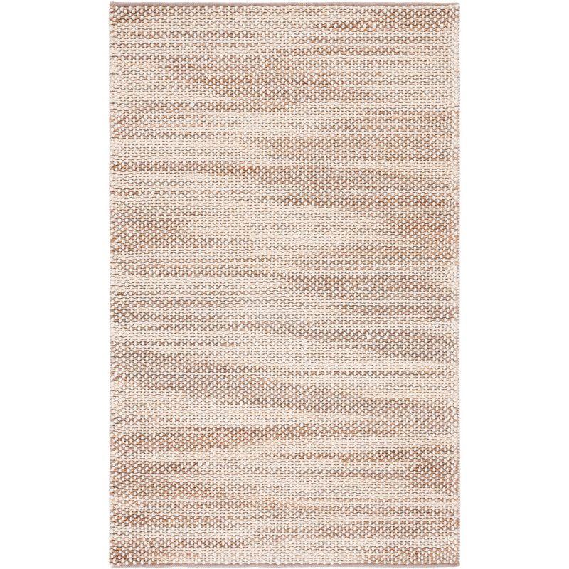 Artisan Woven Natural Beige Wool 8' x 10' Rectangular Rug