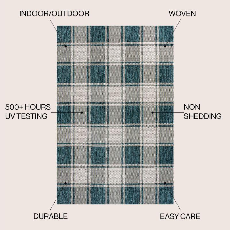 JONATHAN Y Sabine Traditional Farmhouse Bold Gingham Indoor/Outdoor Area Rug