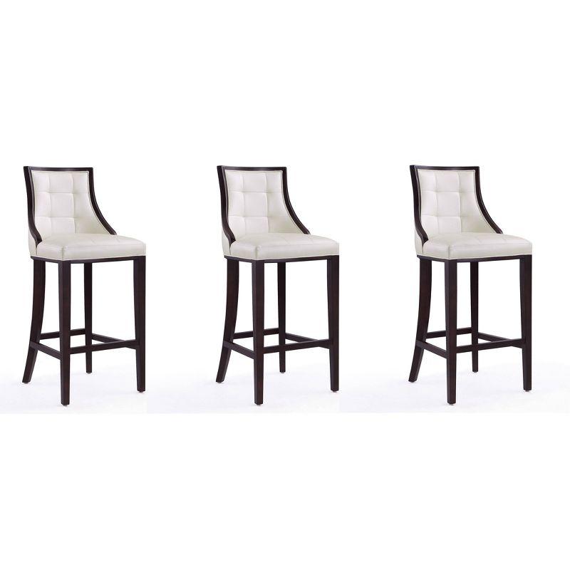 Set of 3 Fifth Avenue 31.5" Beech Wood Barstools with Footrest - Manhattan Comfort