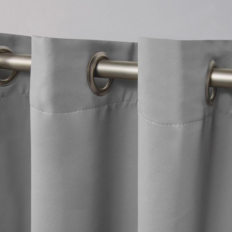 Set of 2 Sateen Twill Weave Insulated Blackout Grommet Top Window Curtain Panels - Exclusive Home