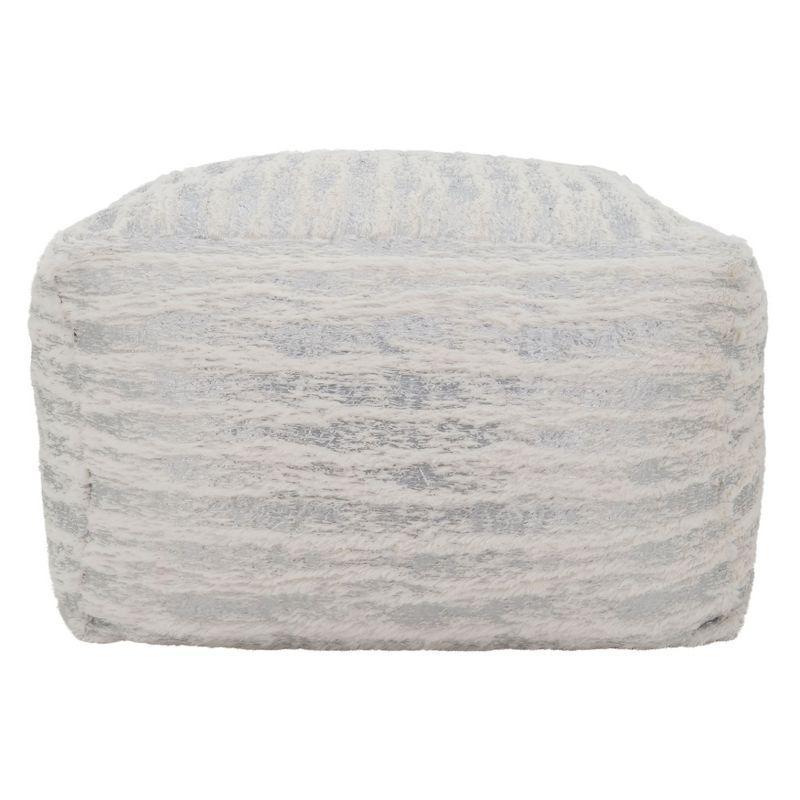 Saro Lifestyle Floor Pouf With Foil Print Faux Fur Design