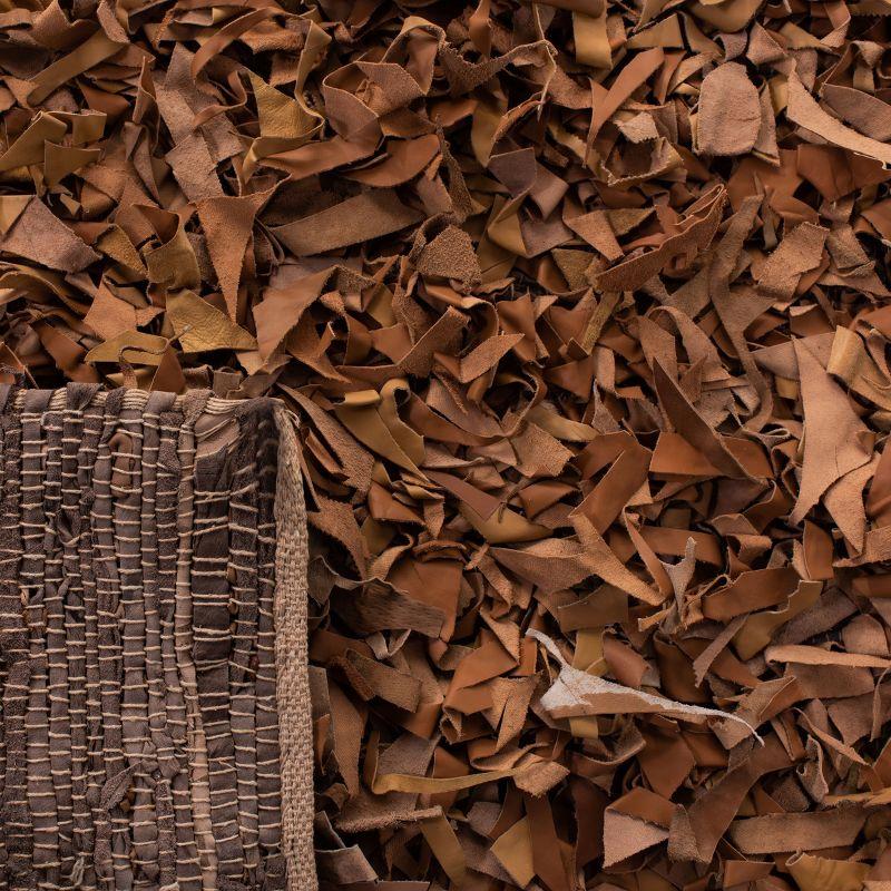 Leather Shag LSG511 Handwoven Accent Rug - Brown - 3'x5' - Safavieh
