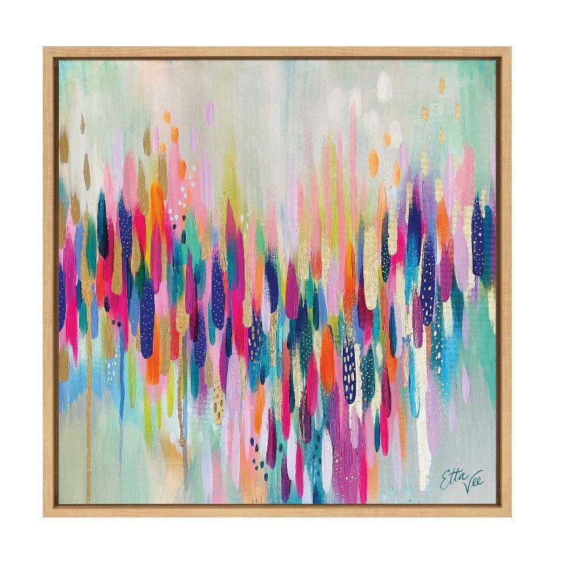 Kate & Laurel All Things Decor 22"x22" Sylvie Brushstroke 154 Framed Wall Art by EttaVee Modern Abstract Colorful Fun Wall Art