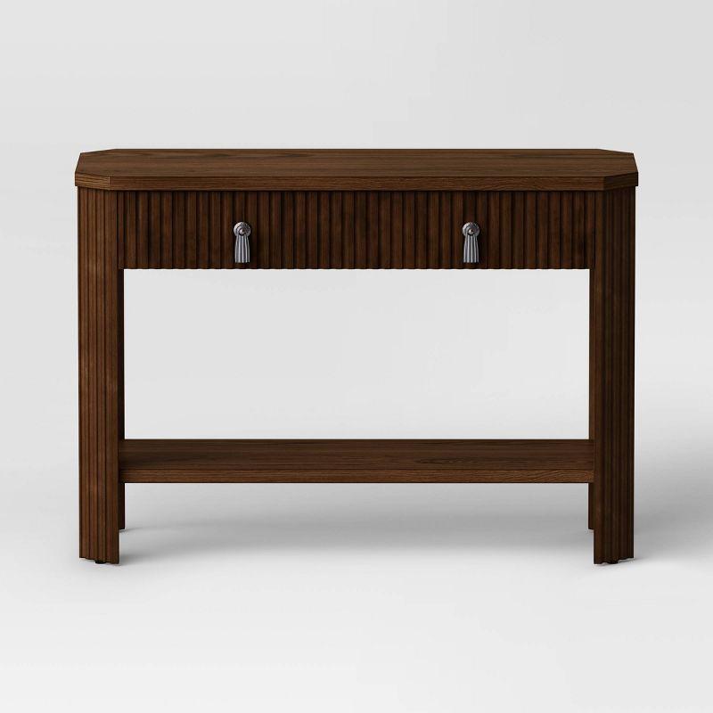 46" Laguna Nigel Fluted Wooden Console Table Brown - Threshold™ designed with Studio McGee