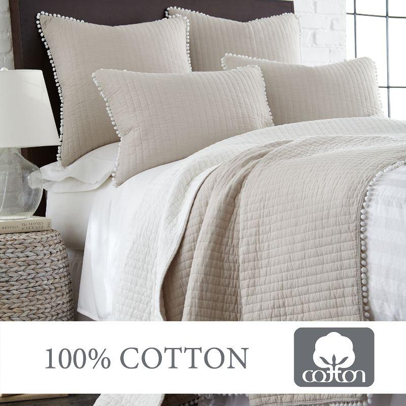 Pom Pom Taupe Twin/Twin XL Quilt - Levtex Home