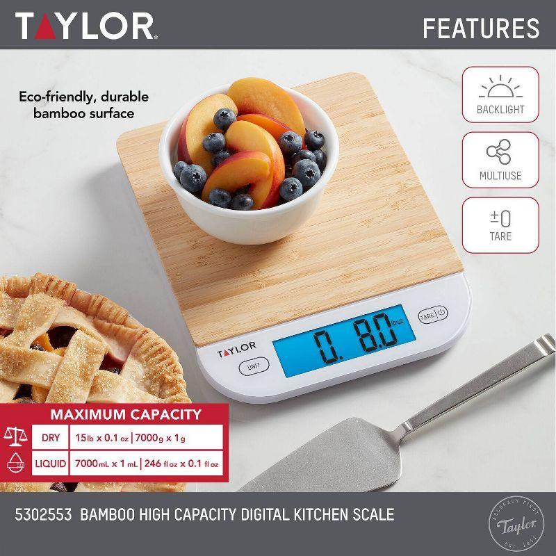 Taylor Taylor Digital Eco-Friendly Bamboo Kitchen Food Scale