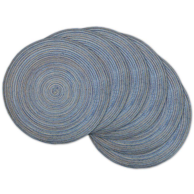 DII Variegated Placemat Set 6 Piece, Blue, 15" Dia