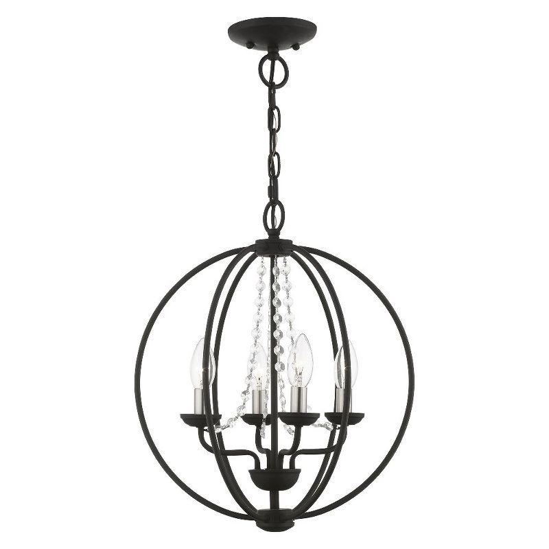 Livex Lighting Arabella 4 - Light Chandelier in  Black/Brushed Nickel