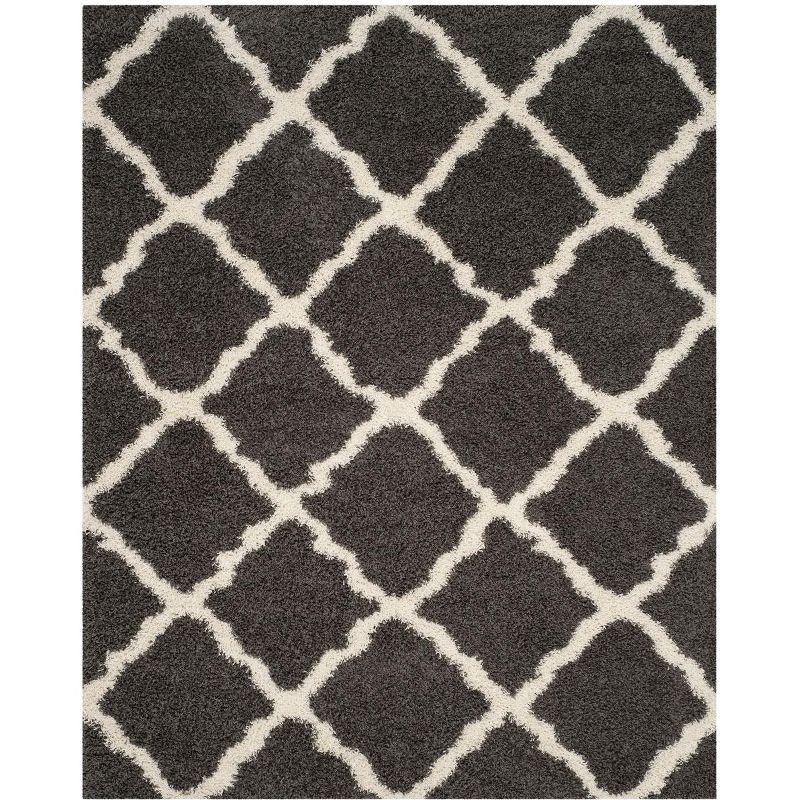 Dallas Shag SGD257 Power Loomed Indoor Area Rug - Dark Grey/Ivory - 8'x10' - Safavieh.