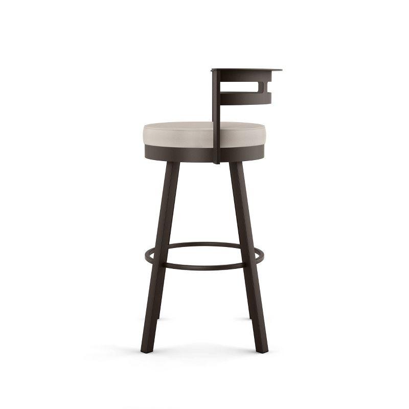 Amisco Render Upholstered Counter Height Barstool Cream/Dark Brown: Faux Leather, Steel Frame, 26" Seat