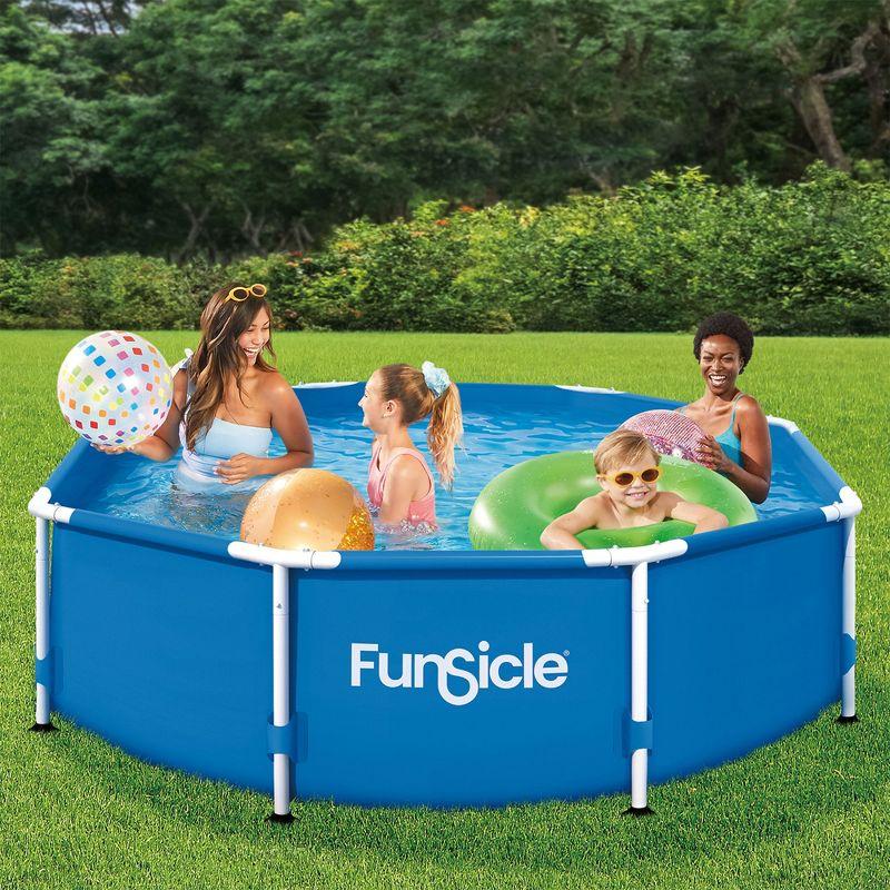 Funsicle Outdoor Activity Round Frame Above Ground Swimming Pool Set