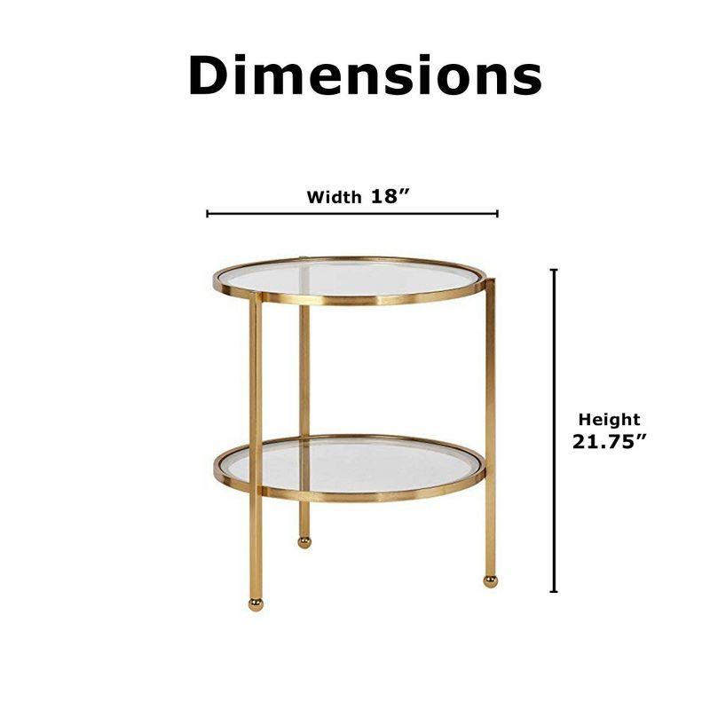 Adore Decor Addison Modern Glass and Metal Side Table