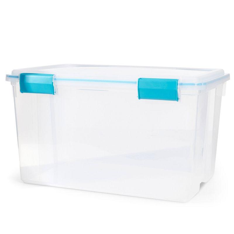 54 Quart Clear Plastic Stackable Storage Bins with Latch Lids