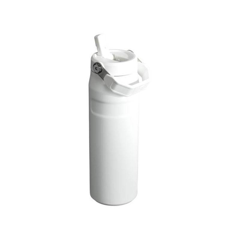 White 24oz Stainless Steel Water Bottle with Flip Straw