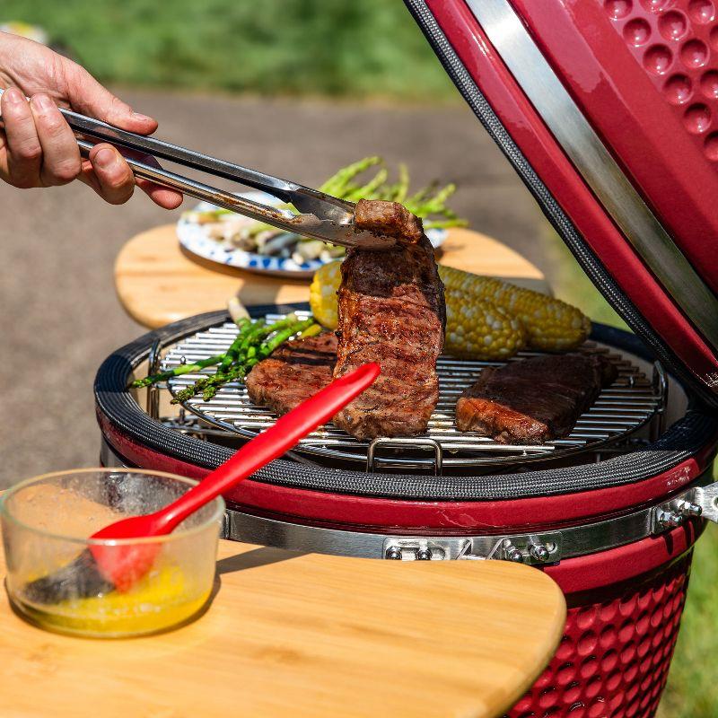 Mullite Kamado Grill with Wheels and Side Tables