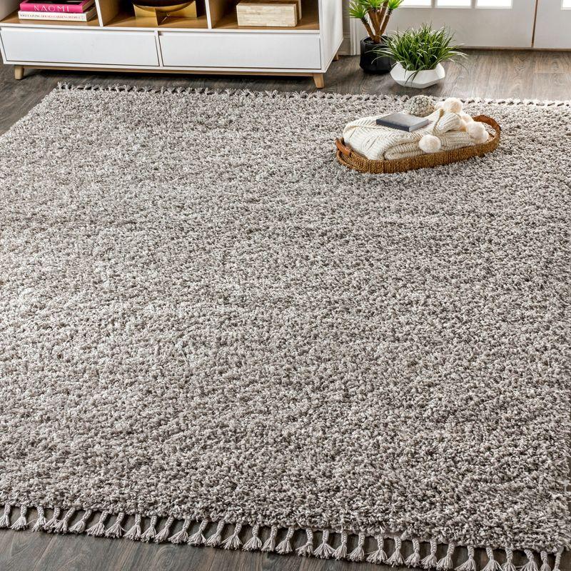 Merida Stacked Grid Shag Area Rug - JONATHAN Y