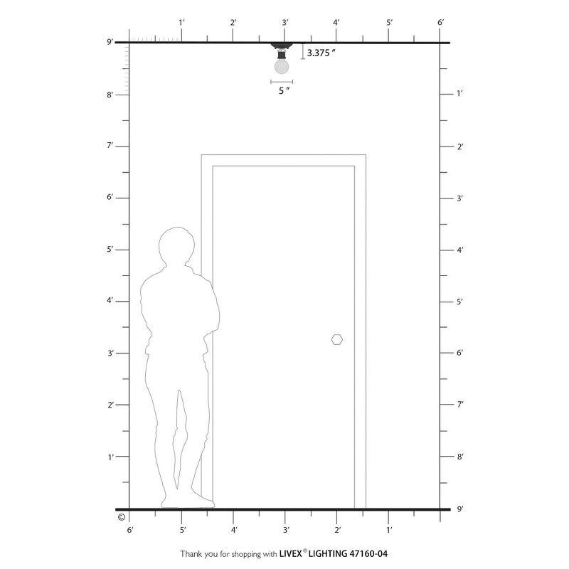 Livex Lighting Lansdale 1 - Light Flush Mount in  Black/Brushed Nickel