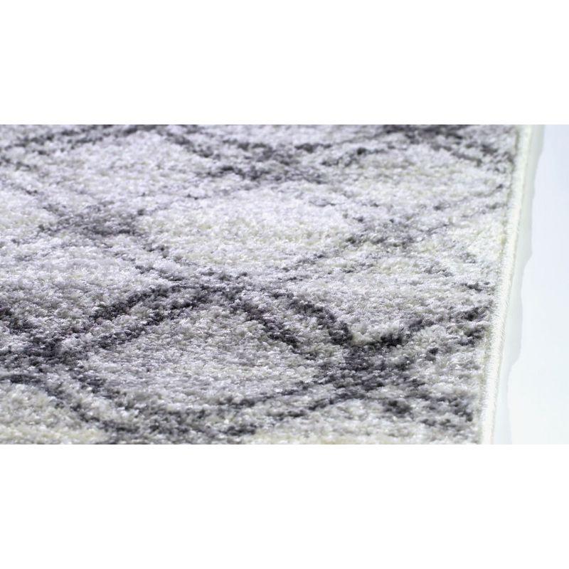 Ivory Square Easy-Care Synthetic Hand-Knotted Rug