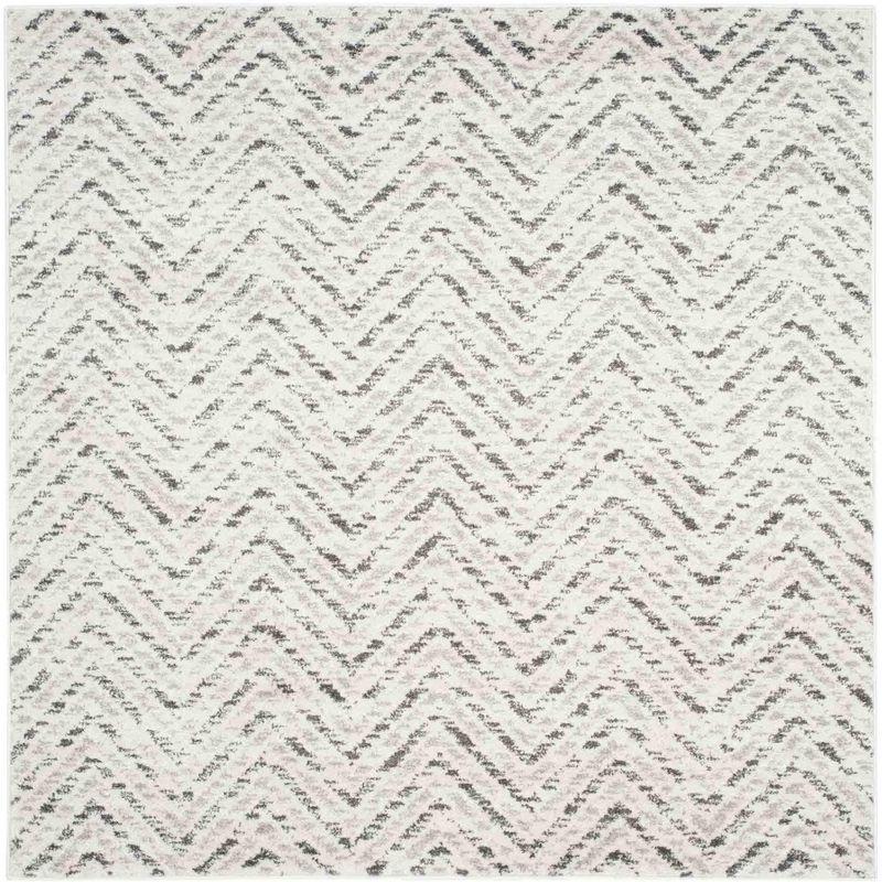 Adirondack ADR104 Power Loomed Area Rug - Ivory/Charcoal - 6'x6' - Safavieh.