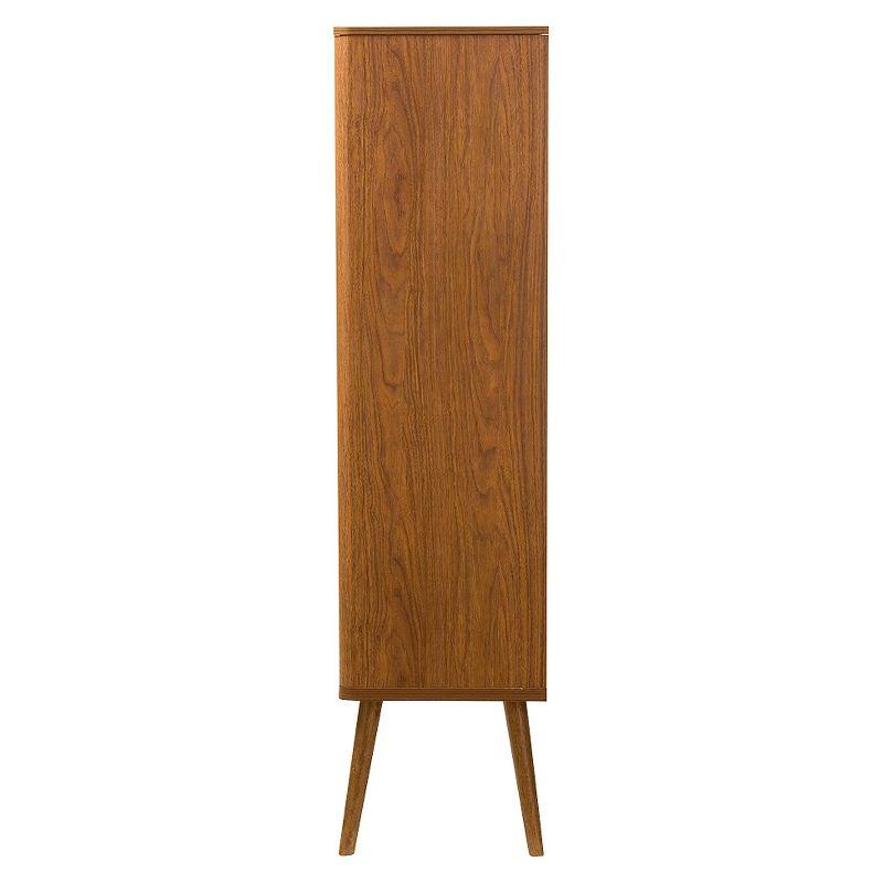 Ellingham Mid-century Retro Modern Sideboard Storage Cabinet Bookcase Organizer - Walnut - Baxton Studio: 3-Shelf Wooden Composite Storage