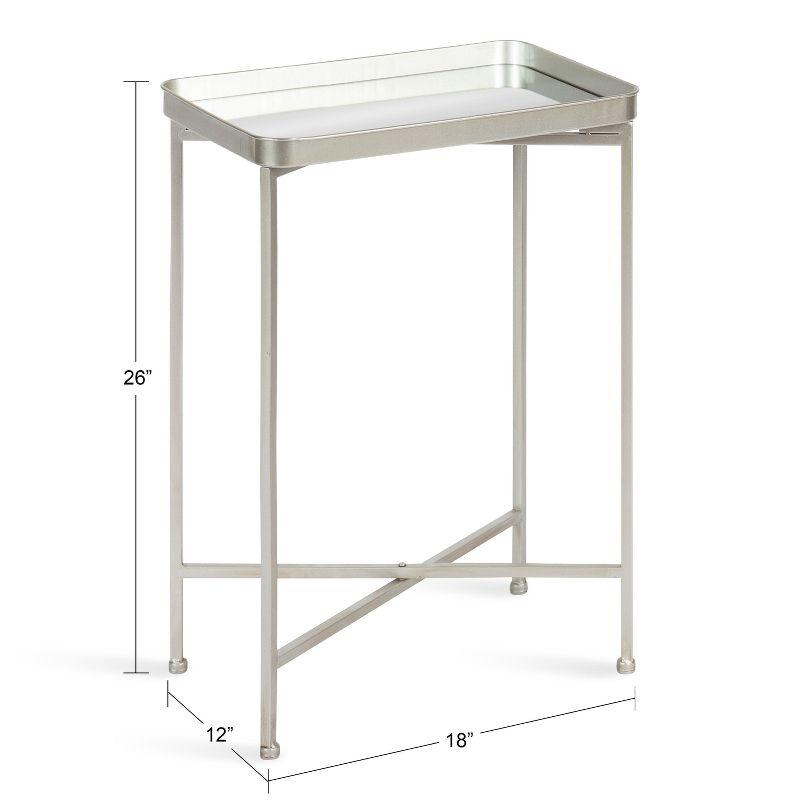 Kate and Laurel Celia Rectangle Metal Side Table, 18x12x26, Silver