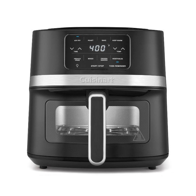 Cuisinart 4.5qt Basket Air Fryer Black/Stainless Steel Finish AIR-160: 1600W, Cool Touch Handle, Digital Display, Dishwasher-Safe