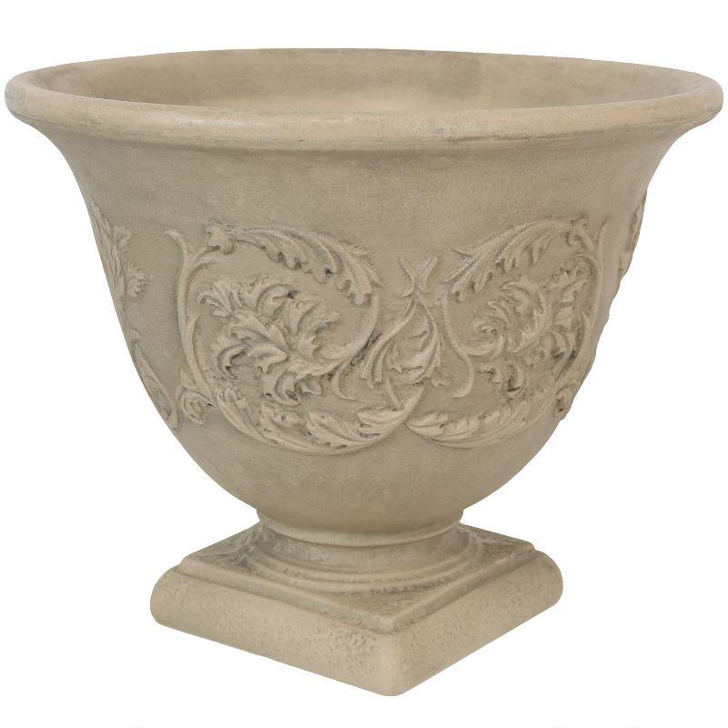 SunnyDaze Decor Darcy 16" x 16" x 13" Round Polyresin Urn Outdoor Planter Pot