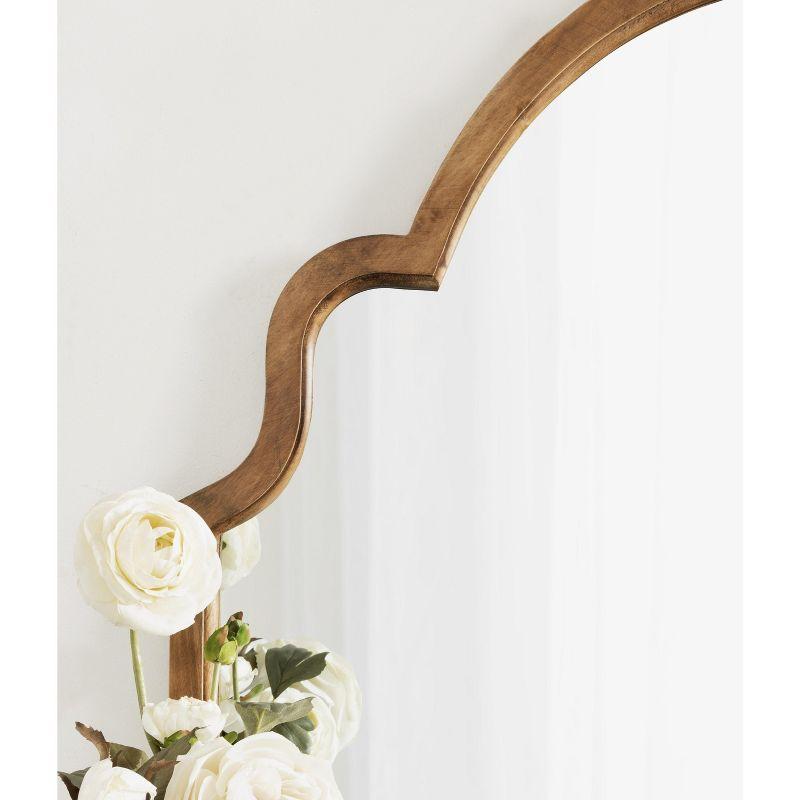 Kate and Laurel Hogan Wood Arch Mirror, 36x30, Rustic Brown