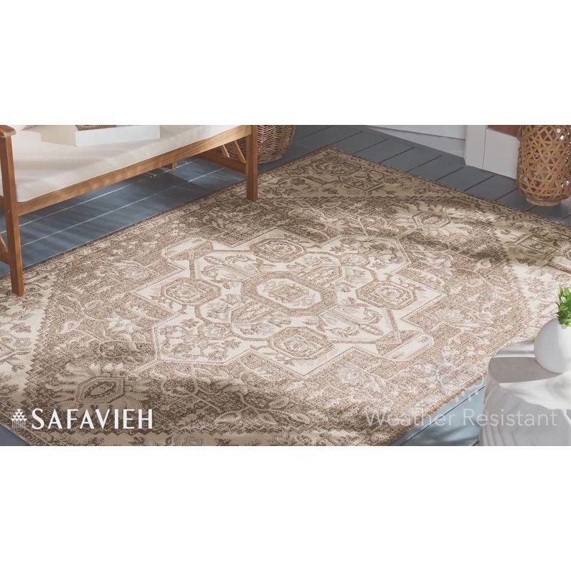 Beach House BHS138 Power Loomed Indoor/Outdoor Area Rug - Cream/Beige - 6'7"x9'2" - Safavieh