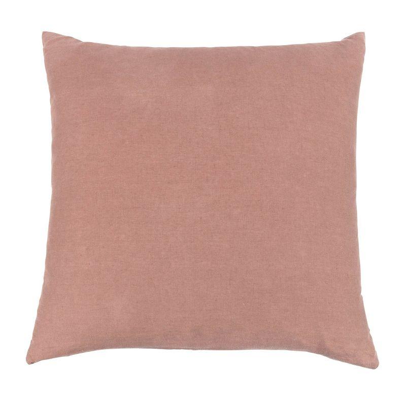 Clay French Linen Square Decorative Throw Pillow 20"