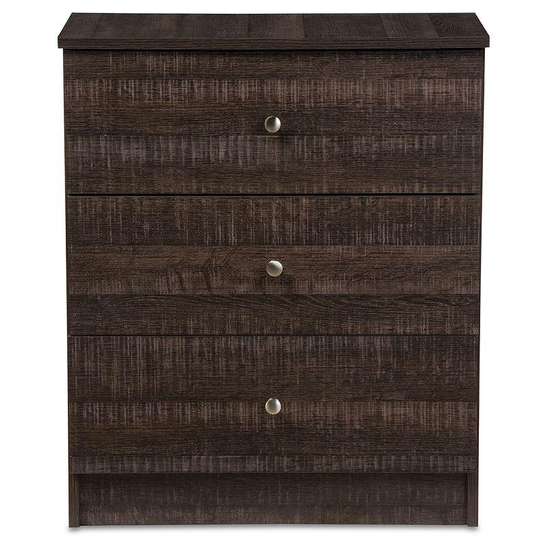 Deacon Modern and Contemporary Wood 3 Drawer Storage Chest Espresso Brown - Baxton Studio: Bedroom Furniture with Anti-Tip Design