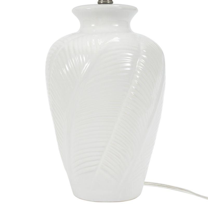 26" White Textured Feather Ceramic Urn Table Lamp - Nourison