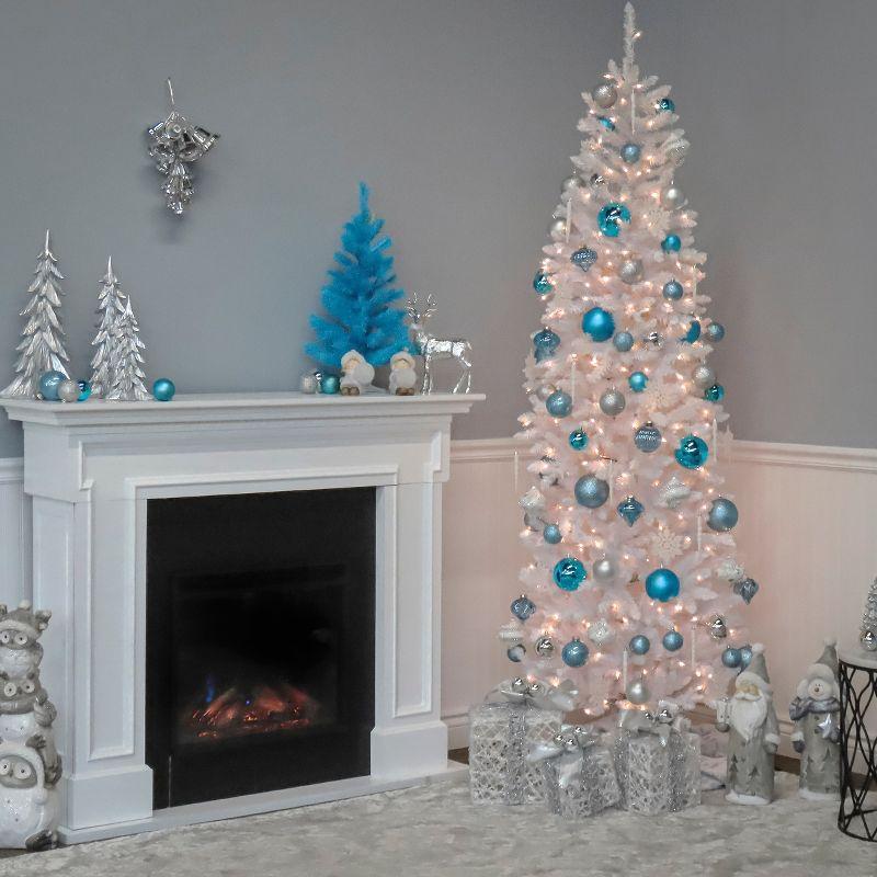 Prelit Slim White Kingswood Fir Artificial Christmas Tree Clear Lights - National Tree Company