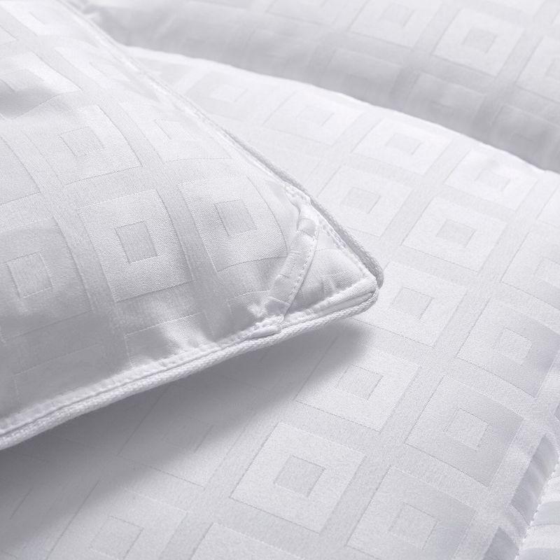 Peace Nest All Season White Down Alternative Duvet Comforter Insert with Jacquard Cover, Square, Full/Queen