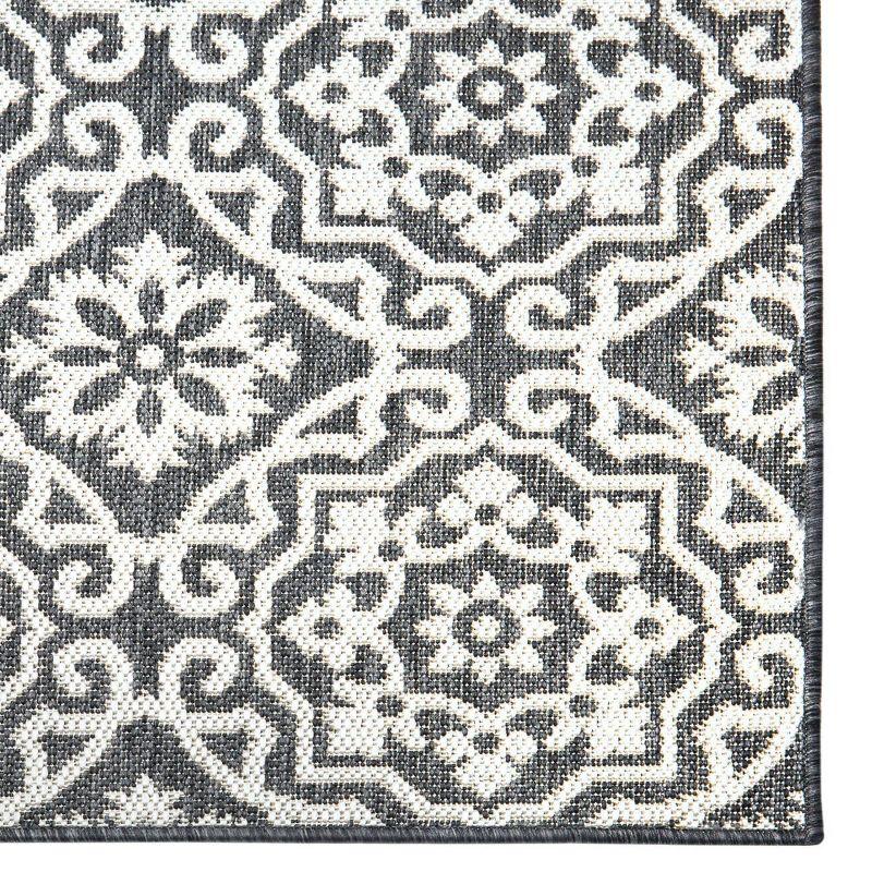 Nicole Miller New York Patio Country Danica Geometric Indoor/Outdoor Area Rug, Black/Grey