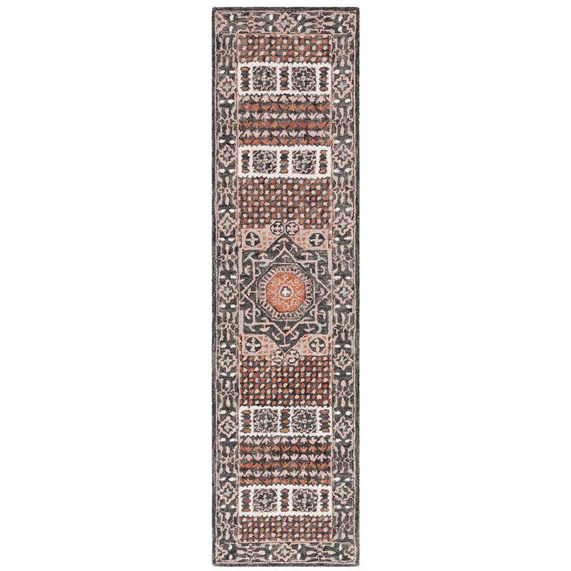 Aspen APN130 Hand Tufted Runner Rug  - Black/Rust - 2'3"x9' - Safavieh.