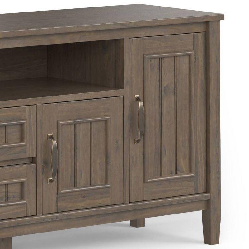 Rowan 72" TV Stand for TVs up to 80" Smoky Brown - Wyndenhall: Contemporary Media Console with Drawers