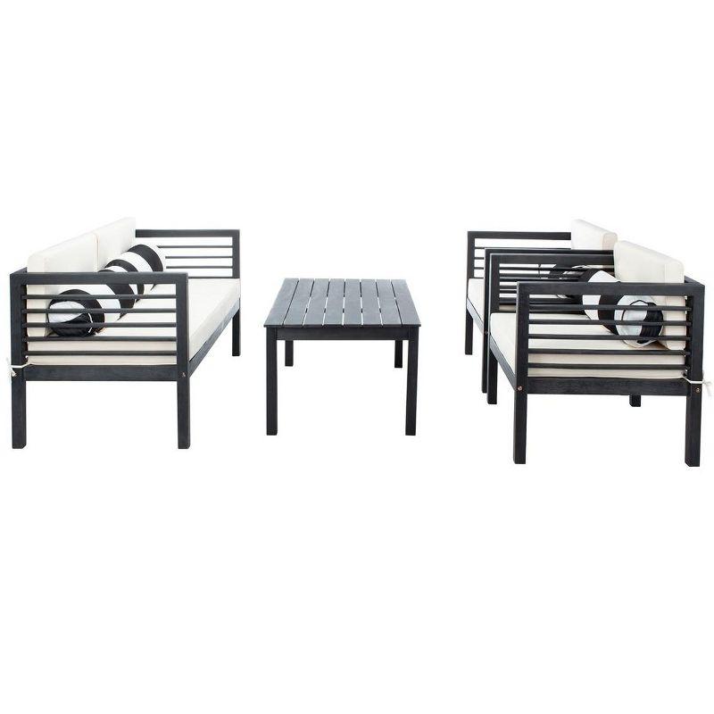 Barcelona Coastal Chic 4-Person Outdoor Seating Set in Beige & Black