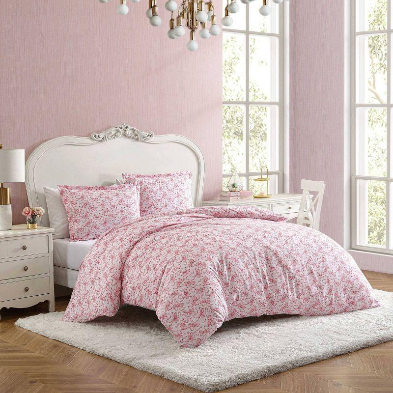 Betsey Johnson Betsey Johnson Ballet Bows Pink Reversible Duvet Cover Set
