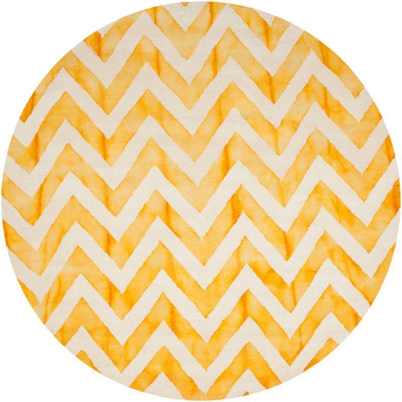 Dip Dye DDY715 Hand Tufted Area Rug - Ivory/Gold - 7' round - Safavieh.